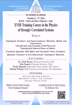 XVIII Training Course in the Physics of Strongly Correlated Systems