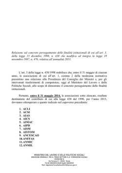 Nota esplicativa - Ministero del Lavoro e delle Politiche Sociali
