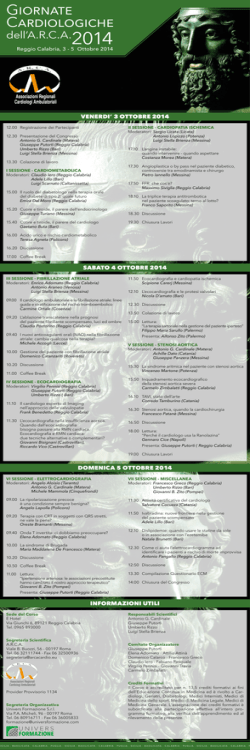 Scarica il Programma - ARCA Associazioni Regionali Cardiologi