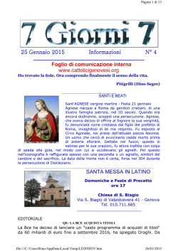 Foglio per comunicazione ai soci - Associazione Cattolici Genovesi