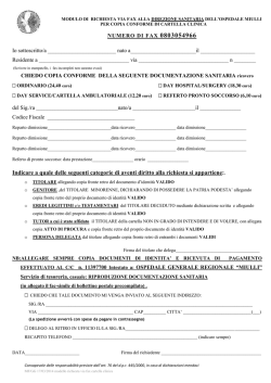 Richiesta di copia di Cartella Clinica