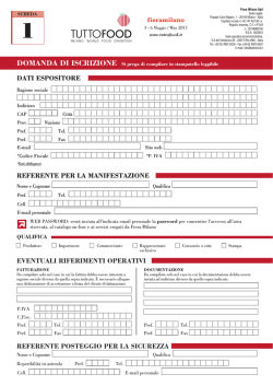 dati espositore referente per la manifestazione eventuali