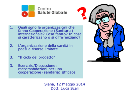 Attori della Cooperazione/Fonti di finanziamento