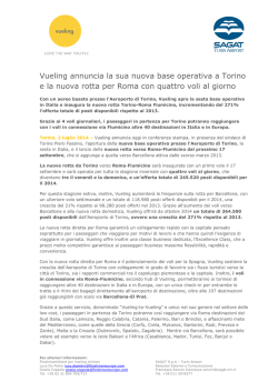 02 07 2014_Vueling annuncia la sua nuova base operativa a Torino