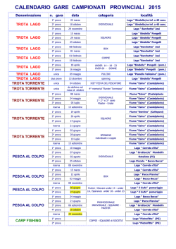 Calendario Gare Provinciale