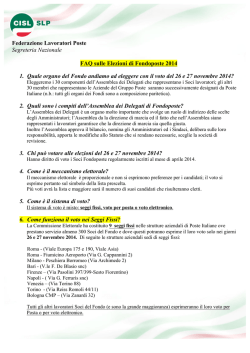 Faq elezioni fondoposte 2014 - Slp Cisl Roma Capitale e Rieti