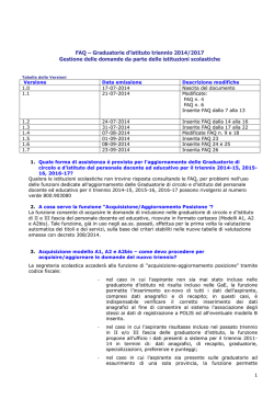 FAQ Sistema informativo MIUR - Inserimento domande graduatorie
