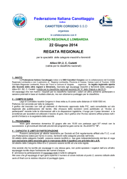 Bando di Regata Corgeno