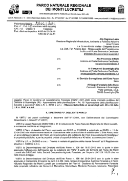 PGAF Comune di scandriglia Approvazione della pianificazione