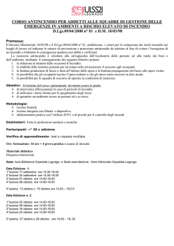 corso antincendio per addetti alle squadre di