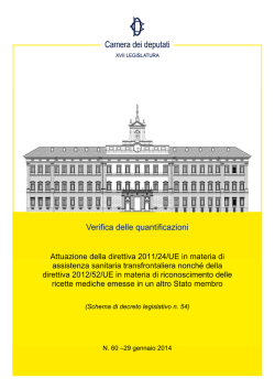 Attuazione della direttiva 2011/24/UE in materia di assistenza