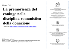 La premorienza del coniuge nella disciplina romanistica della