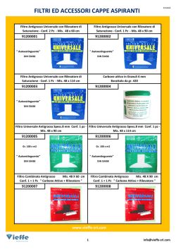 filtri ed accessori cappe aspiranti