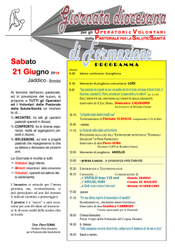 21 Giu - Webdiocesi