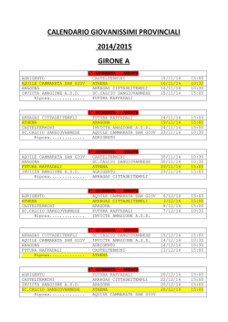 CALENDARIO GIOVANISSIMI PROVINCIALI 2014/2015
