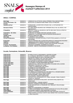Rassegna Stampa di marted&igrave; 9 settembre 2014