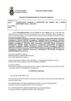Delibera approvazione Aliquote TASI anno 2014