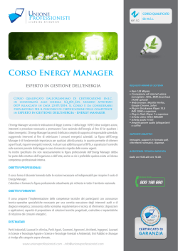 Corso Energy Manager - Unione Professionisti