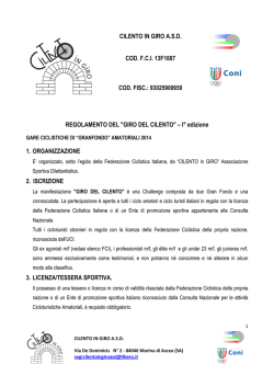 CILENTO IN GIRO A.S.D. COD. F.C.I. 13F1887 COD. FISC