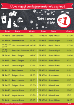 Dove viaggi con la promozione EasyFood