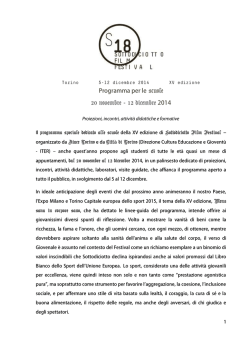 Programma per le scuole - Sottodiciotto Film Festival