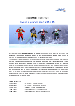 10 Dolomiti Superski - Eventi e grande sport 2014-15