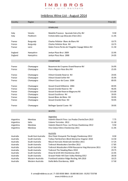 Imbibros Wine List