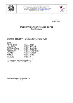 Corso INGLESE B2 FCE Docente Prof. Perduca