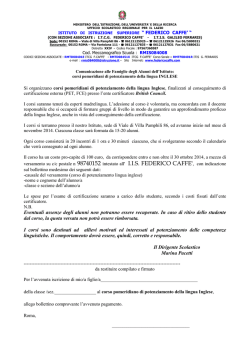 corso di potenziamento della lingua inglese (pet/fce)