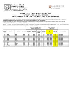 Calendario esami FCE - ITCS Rosa Luxemburg