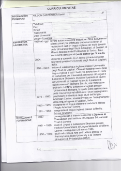 CV David Nilson Carpenter - Universit&agrave; degli studi di Cagliari.