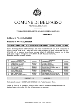 tari anno 2014. approvazione piano finanziario e tariffe