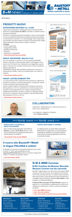 eventi +++ Il nuovo sito Baustoff + Metall in lingua ITALIANA &egrave;