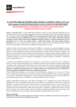 Com. Stampa MBE 266 Bergamo cresce a doppia