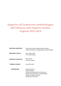 Rapporto influenza nella Regione Veneto stagione 2013-2014