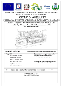 Elaborato n&deg;10 &ndash; elenco dei prezzi unitari ed analisi dei nuovi prezzi