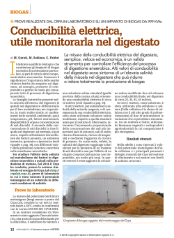 Conducibilit&agrave; elettrica, utile monitorarla nel digestato