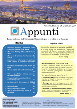 Appunti N. 54 Dicembre 2014 - Consorzio Camerale per il Credito e