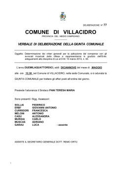 Deliberazione Giunta Comunale n. 77 del 19.05.2014