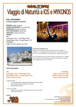 Prenota il tuo Viaggio di Maturità 2014 a Mykonos