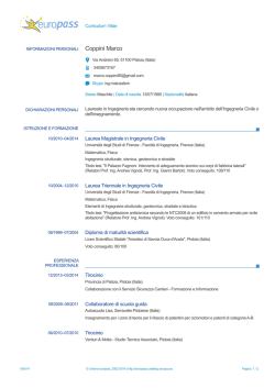 Coppini Marco - Ordine degli Architetti &ndash; Pistoia
