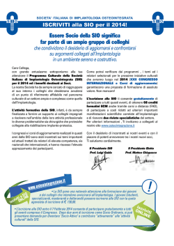 Essere Socio della SIO significa far parte di un ampio gruppo di