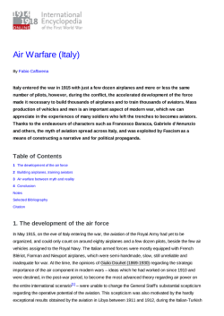 Air Warfare (Italy) - 1914-1918-Online. International Encyclopedia of
