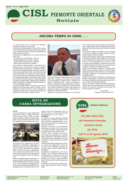 giornale CISL P.O. luglio - Unione sindacale territoriale