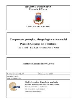 Componente geologica, idrogeologica e sismica