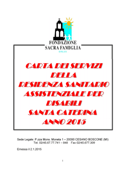 RSD S CATERINA - Fondazione Sacra Famiglia Onlus