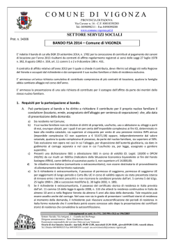 Bando FSA 2014 - Comune di Vigonza