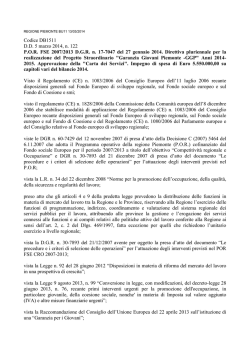 Codice DB1511 D.D. 5 marzo 2014, n. 122 P.O.R. FSE 2007/2013