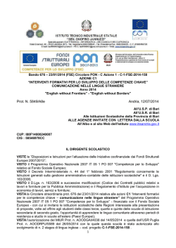 Bando 676 – 23/01/2014 (FSE) Circolare PON - C