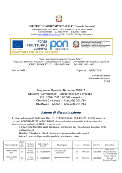 Programma Operativo Nazionale 2007/13 Obiettivo